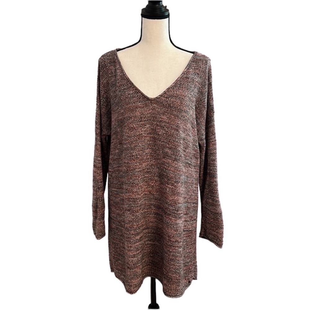 Eddie Bauer Pink, Gray and Black Tone Cotton Sweater Size Large